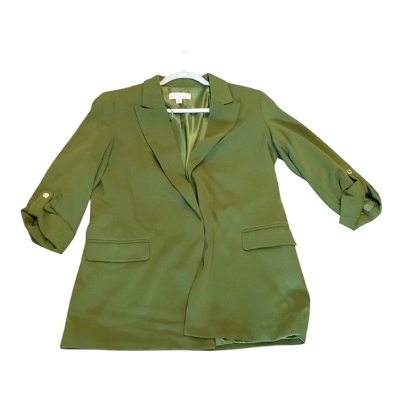 NWOT, Philosophy Republic Clothing Open Front Deep Green Blazer, Size Medium - Picture 2 of 10
